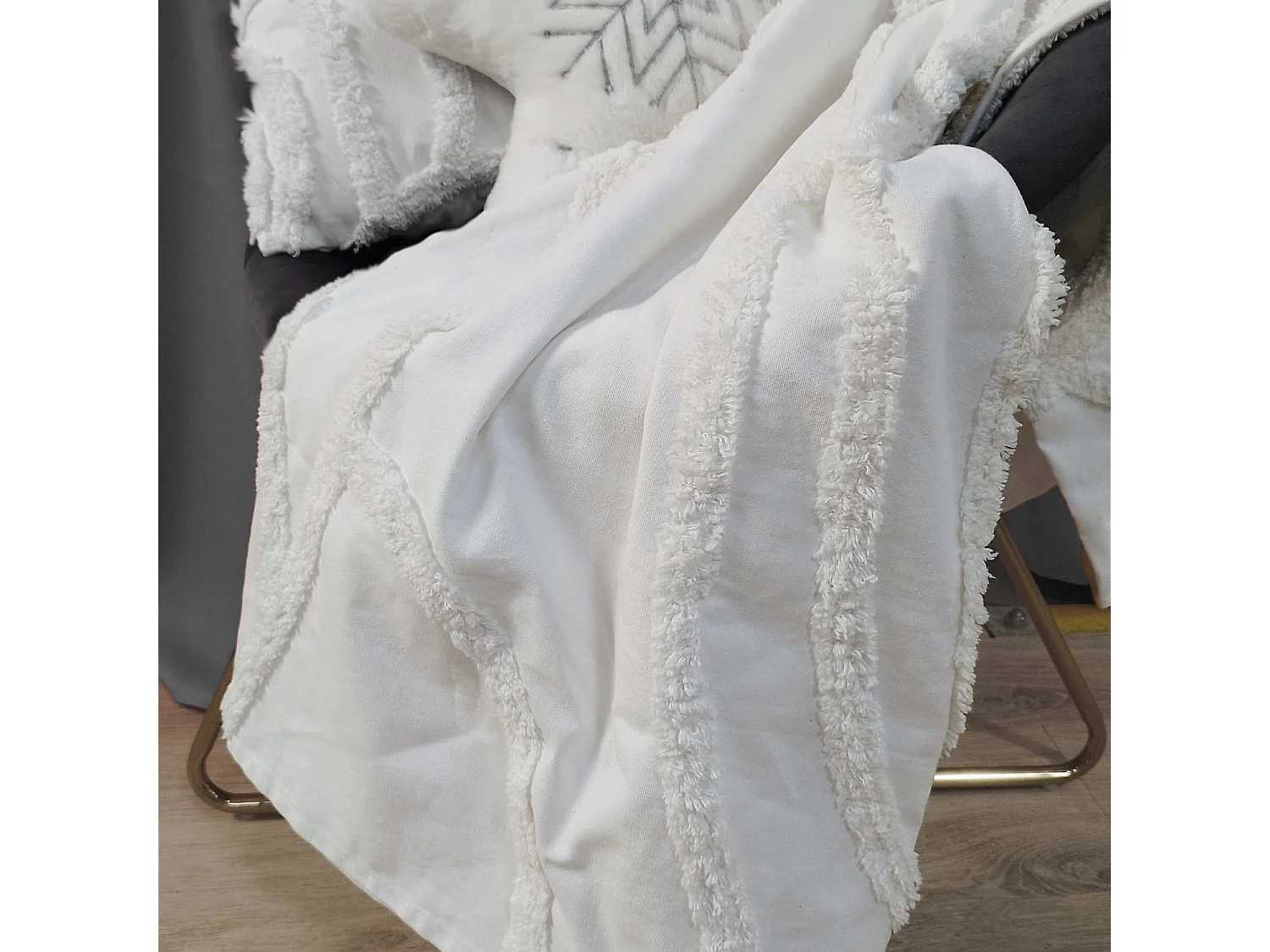 Tartan TUFT blanco 140x200 cm, de Soleil d'Ocre