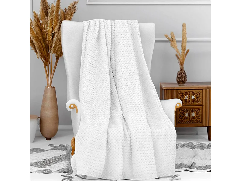 Plaid cocooning 120x160 cm Ecru