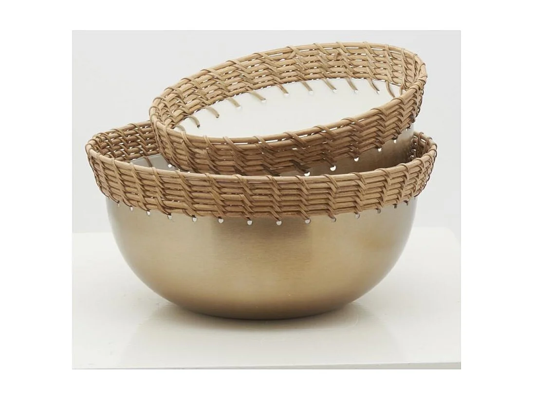 Corbeille en métal doré (lot de 2) Corbeilles