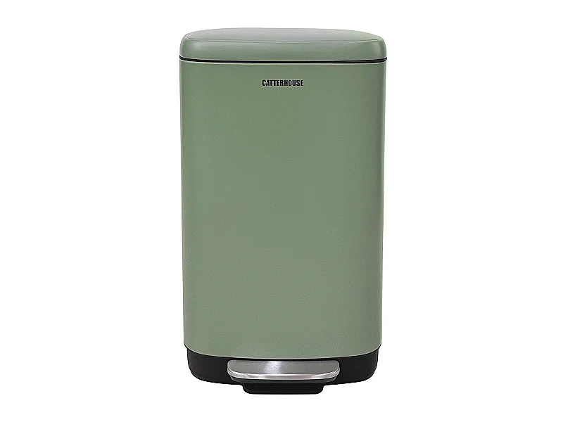 Poubelle de Recyclage Catter House Planeta 30L 33,5x30x60,5 cm en Métal avec Pédale, Bac Extractible et Amortisseur