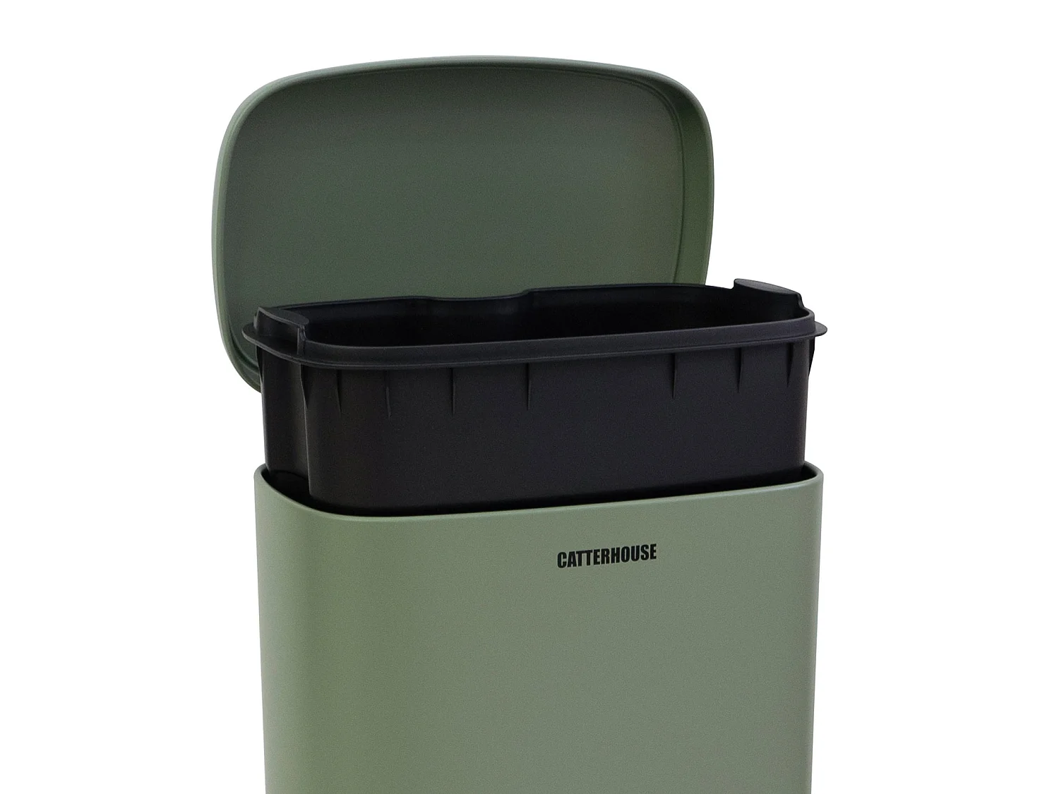 Poubelle de Recyclage Catter House Planeta 30L 33,5x30x60,5 cm en Métal avec Pédale, Bac Extractible et Amortisseur