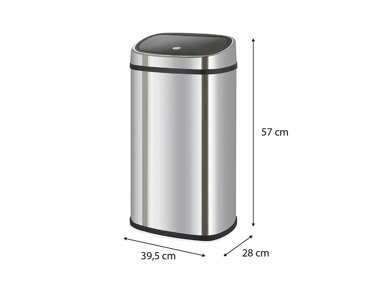 Poubelle de Recyclage Catter House Futuro 48L 39,5x28x57 cm en Acier Inoxydable avec Système iTouch et Ouverture Automatique