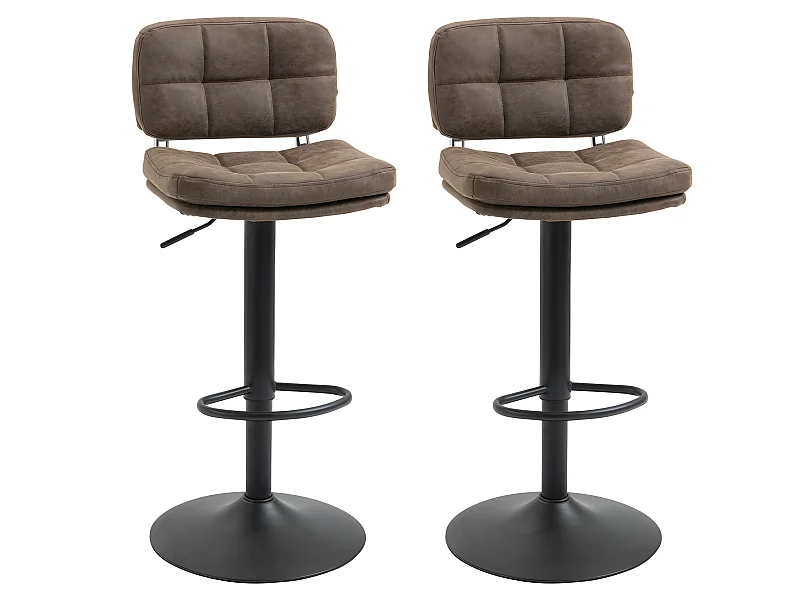 Lot de 2 tabourets de bar vintage KOALA marron