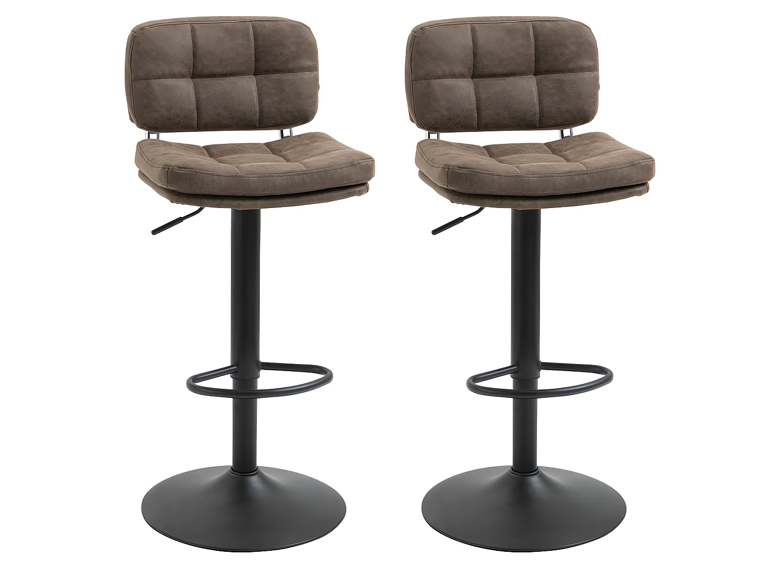 Lot de 2 tabourets de bar vintage KOALA marron