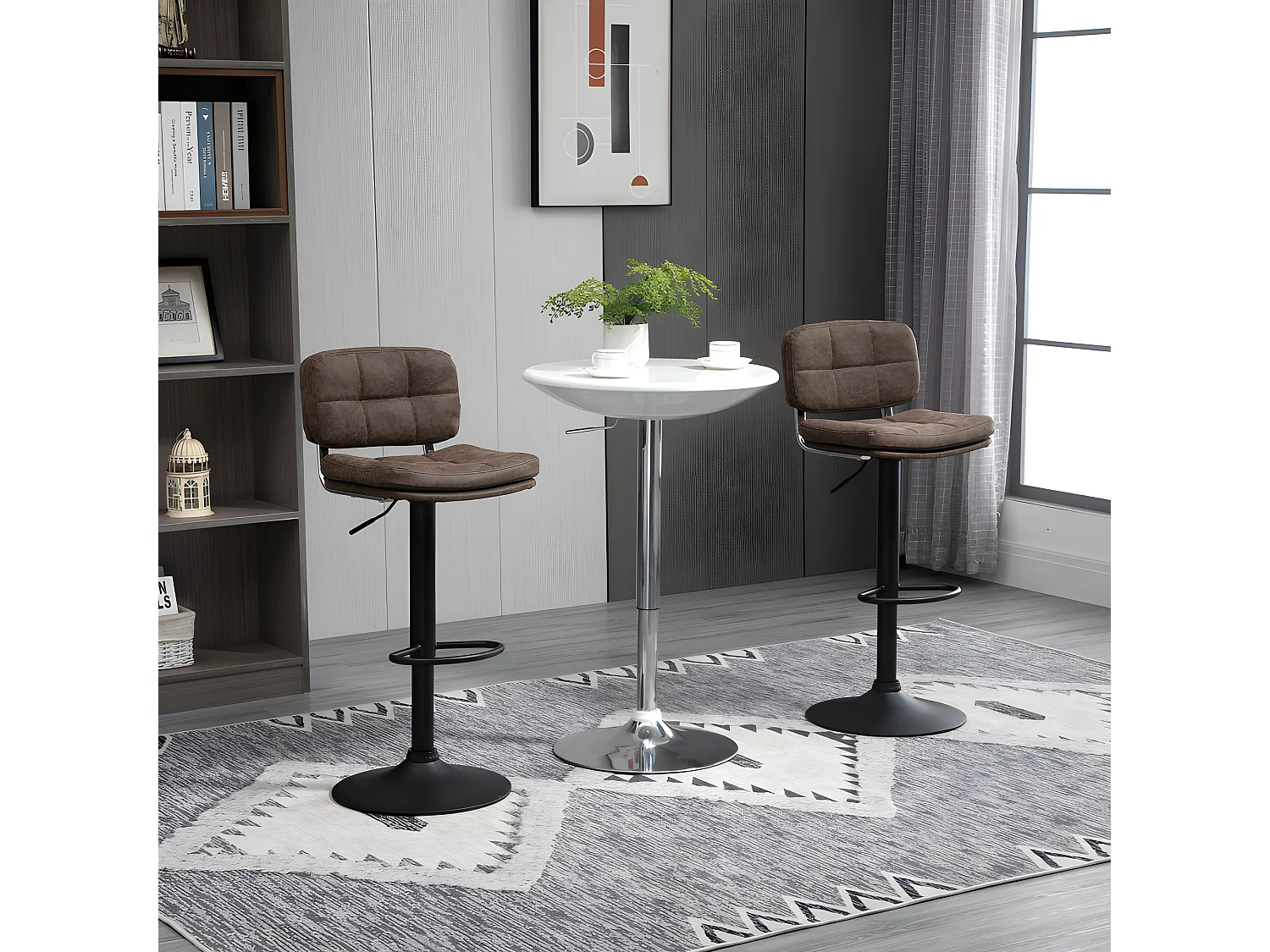 Lot de 2 tabourets de bar vintage KOALA marron