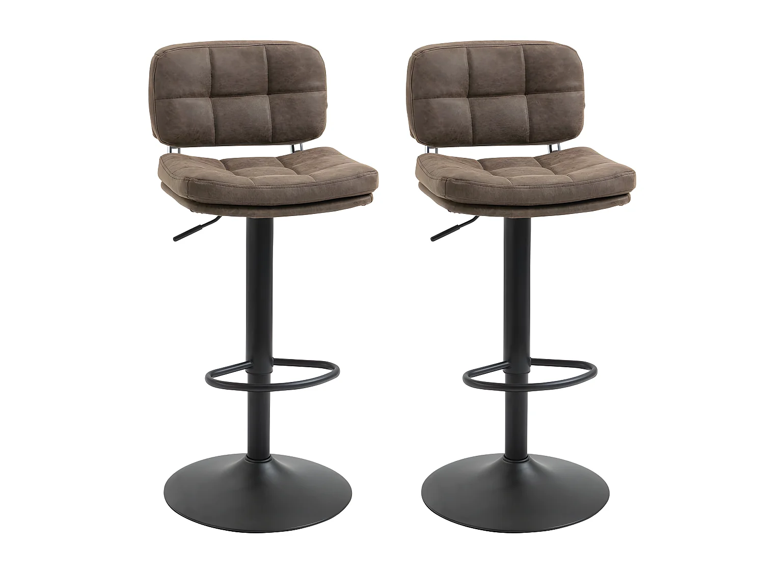 Lot de 2 tabourets de bar vintage KOALA marron