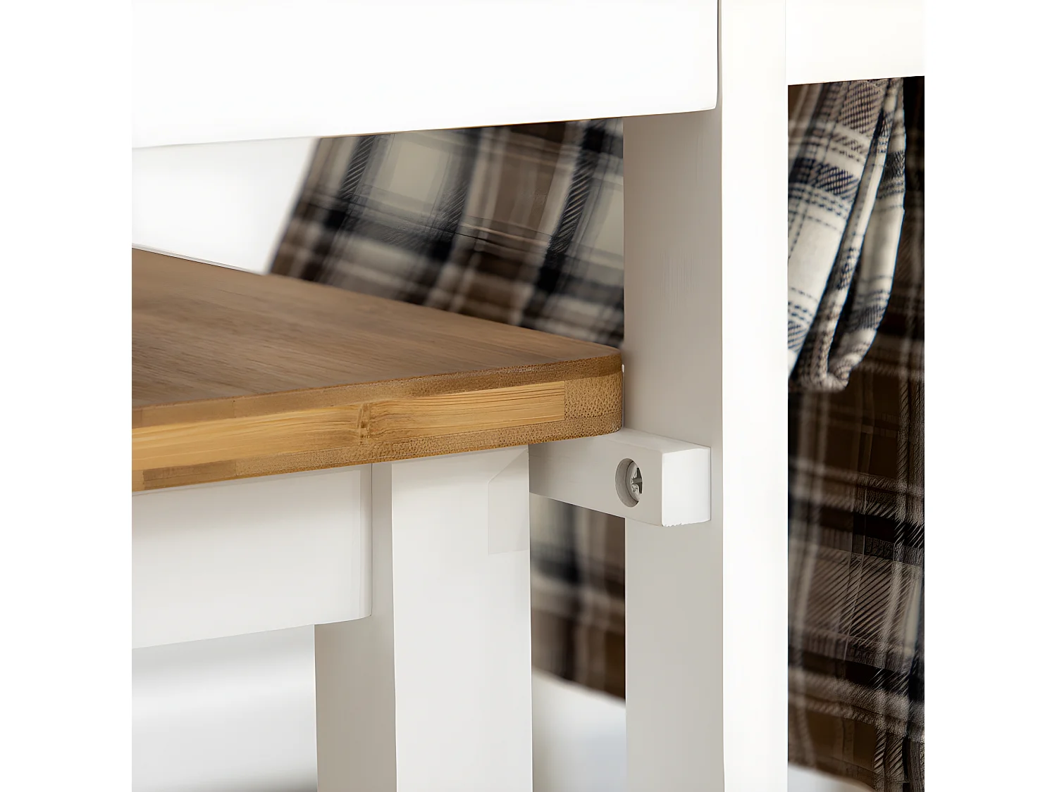 Ensemble table bar et 2 tabourets REDDICH blanc et bambou verni