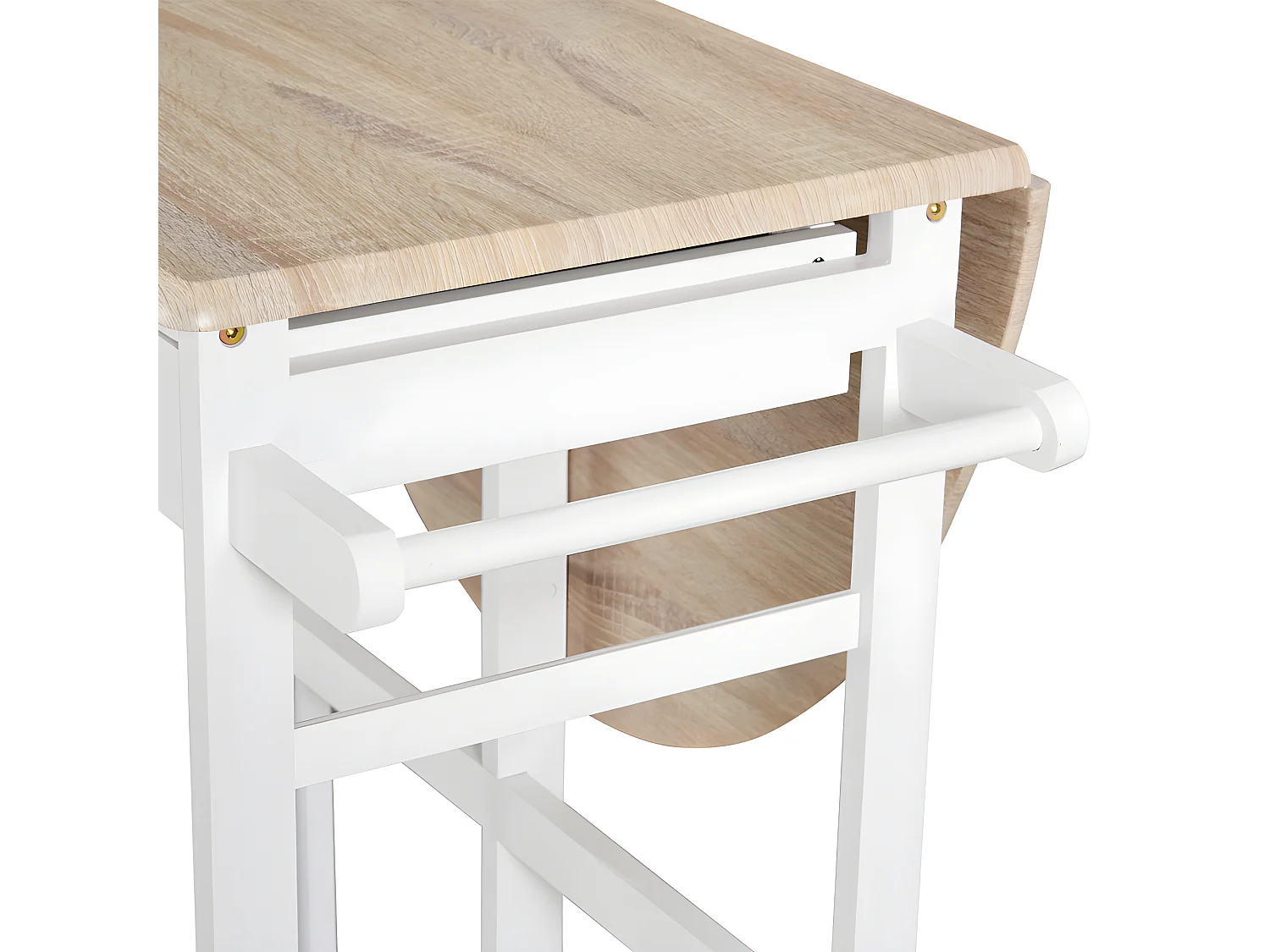 Ensemble table de bar et 2 tabourets GLASGOW blanc et bois