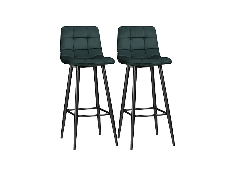 Lot de 2 tabourets de bar NEWRY vert sapin