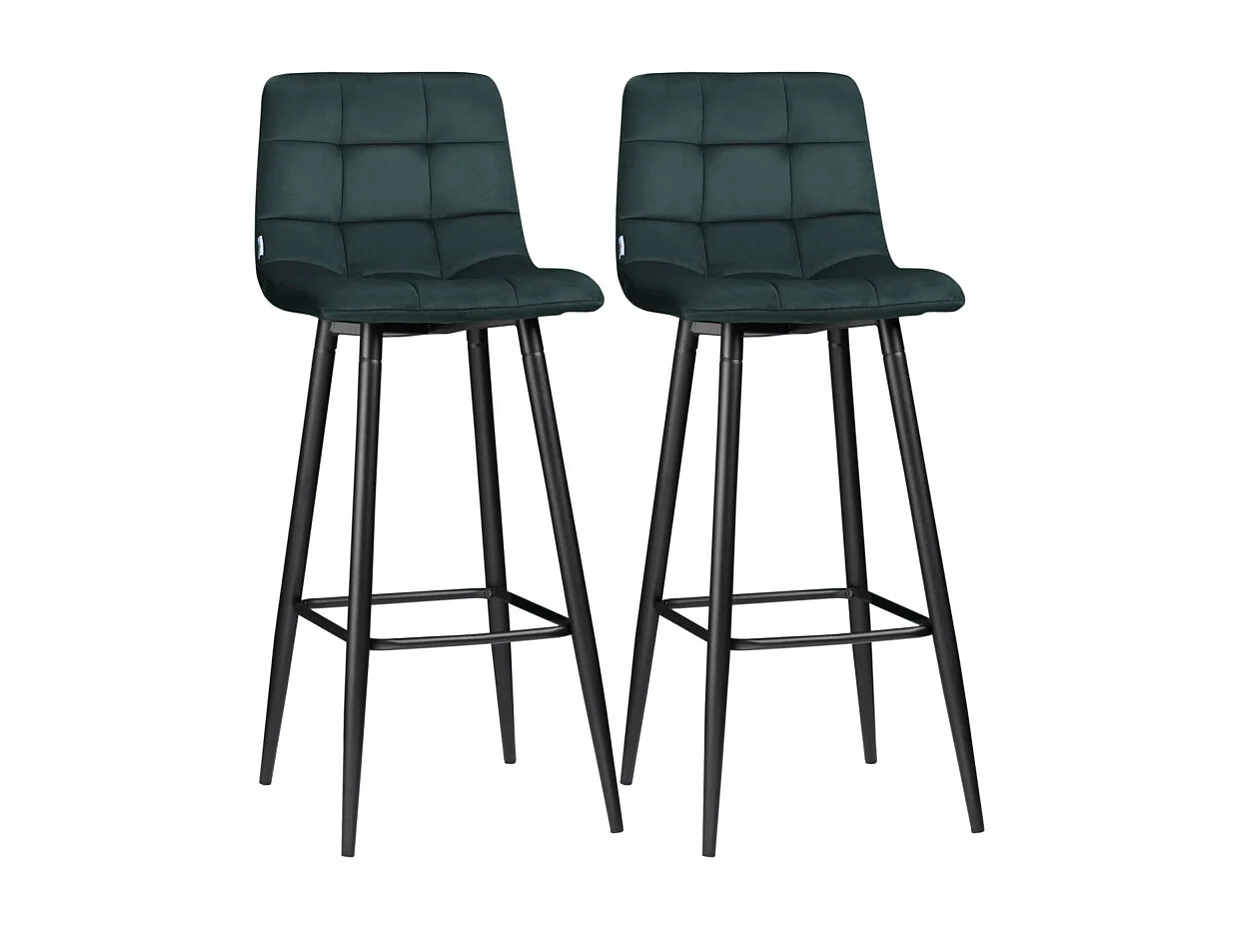 Lot de 2 tabourets de bar NEWRY vert sapin