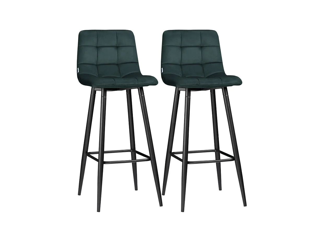 Lot de 2 tabourets de bar NEWRY vert sapin