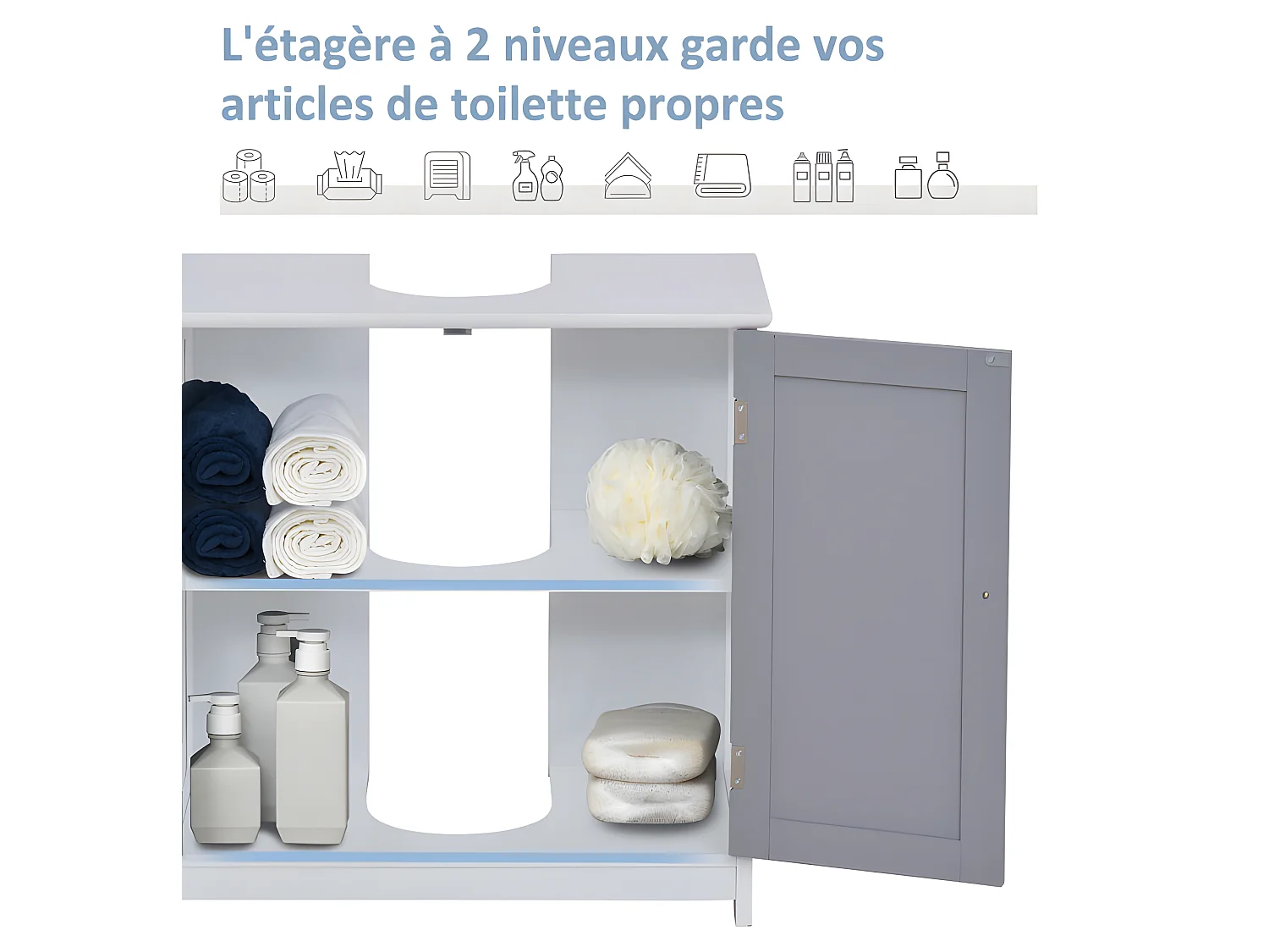 Meuble sous-vasque MAIDSTONE blanc et gris