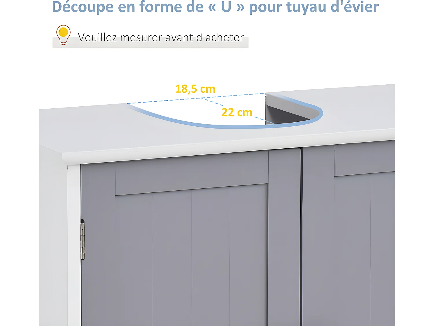 Meuble sous-vasque MAIDSTONE blanc et gris