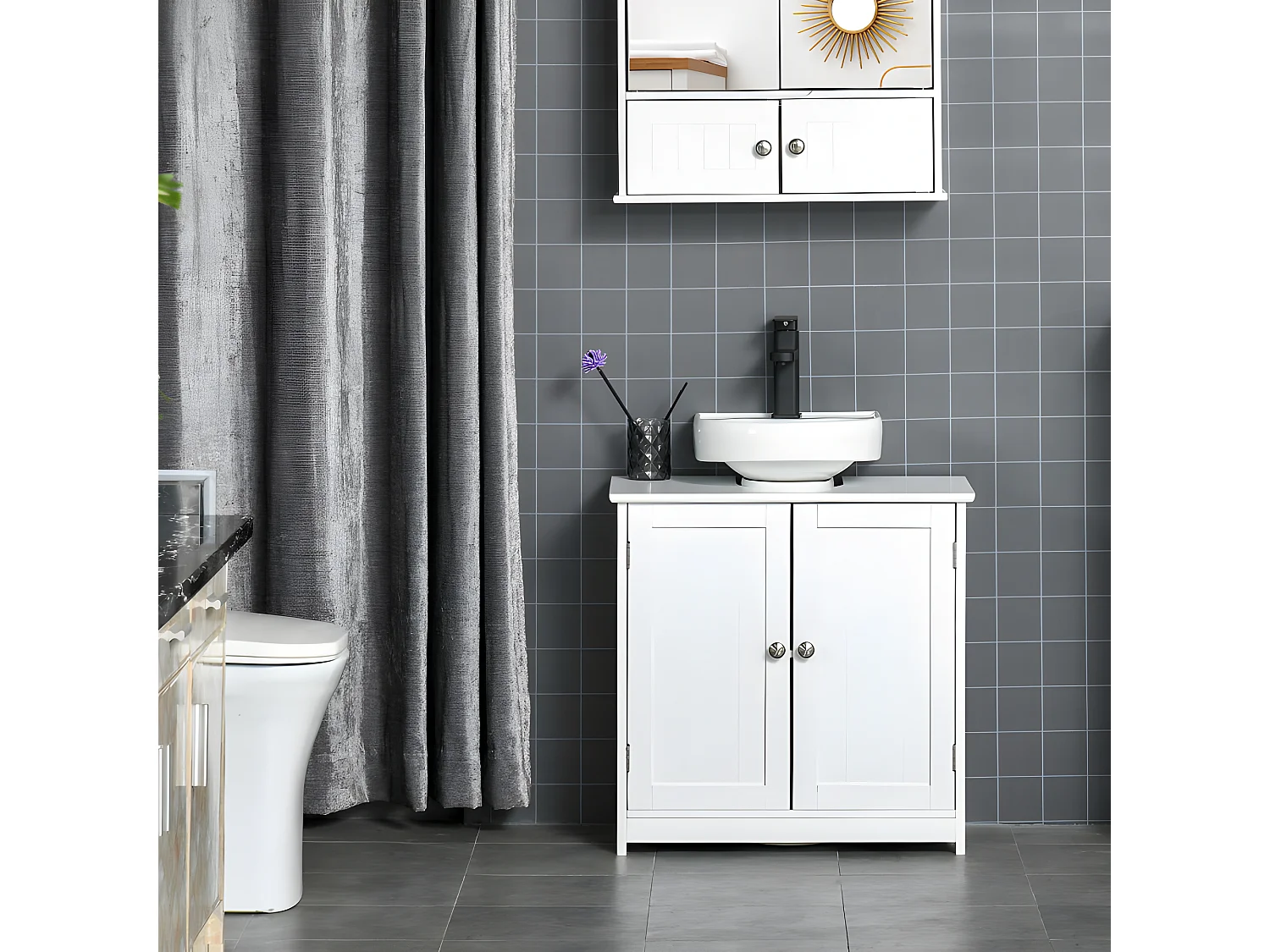 Meuble vasque 2 portes VEHLA blanc