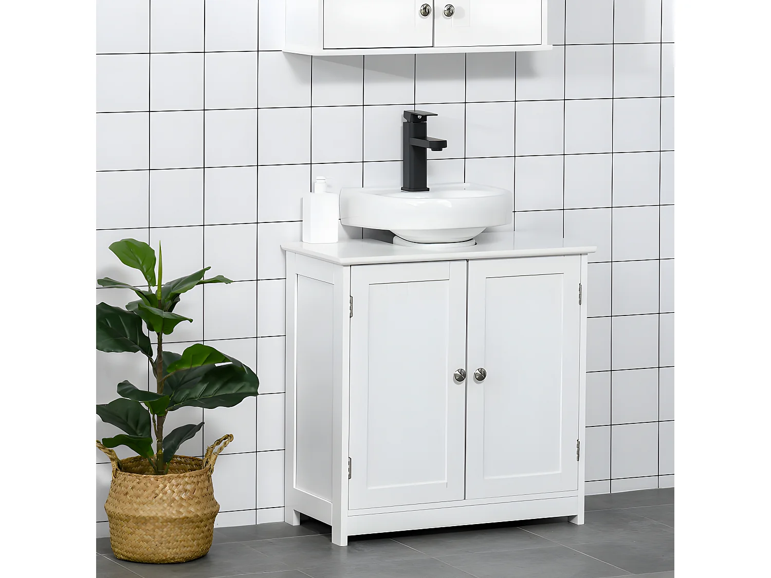 Meuble vasque 2 portes VEHLA blanc