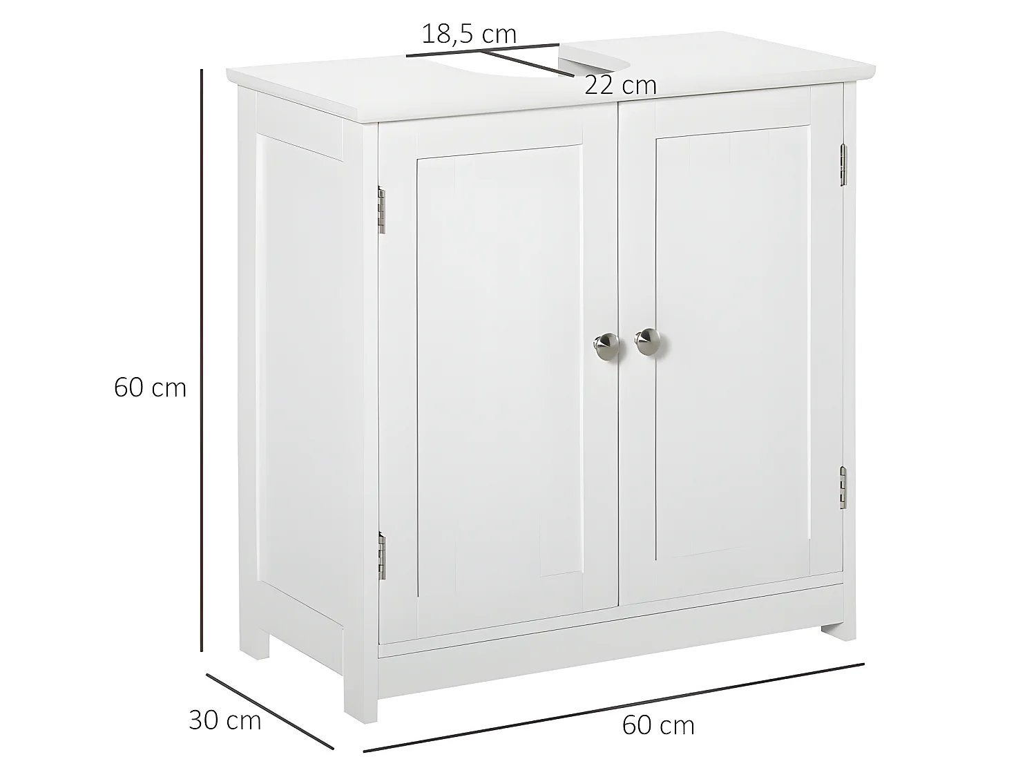 Meuble vasque 2 portes VEHLA blanc