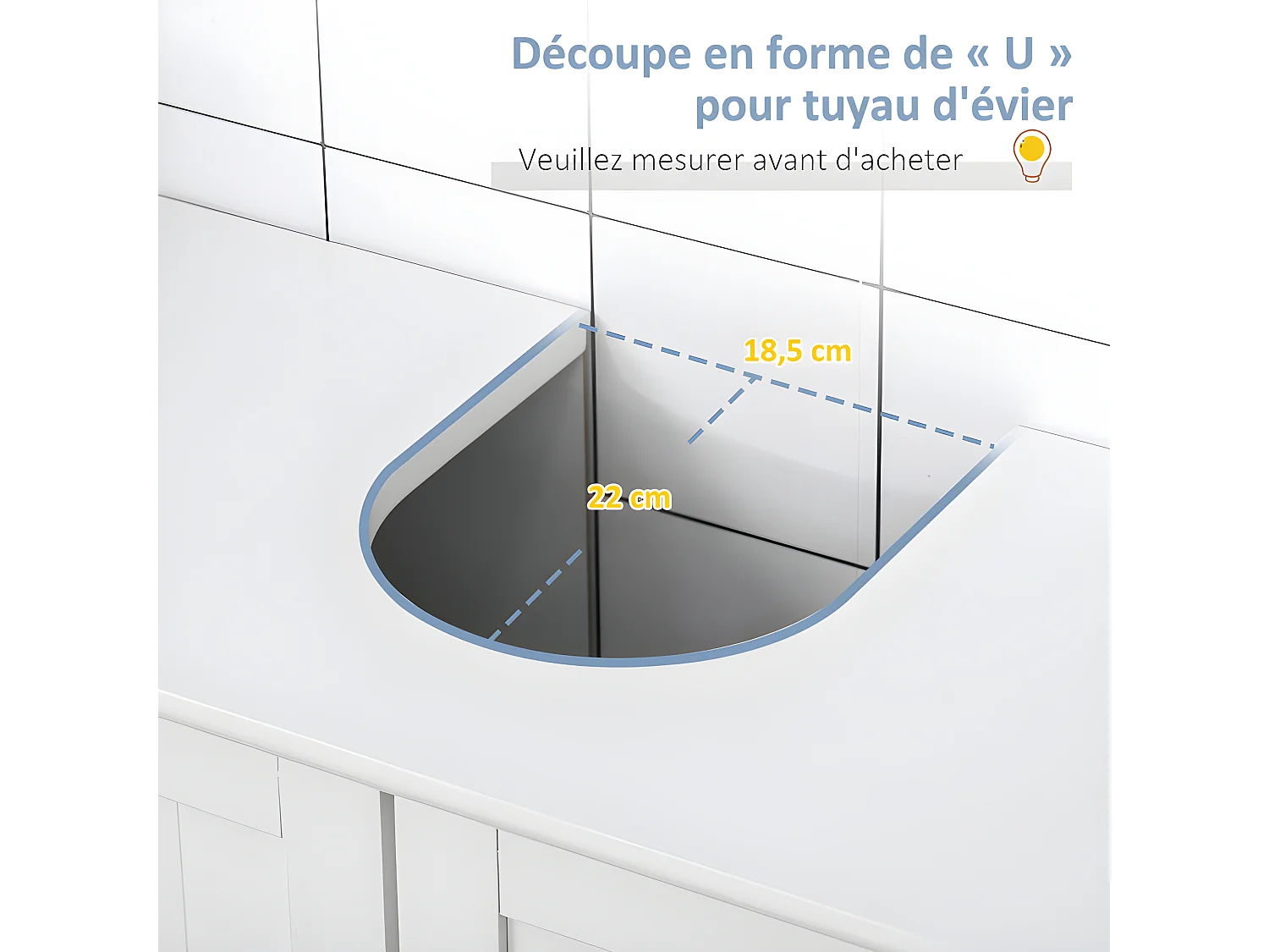 Meuble vasque 2 portes VEHLA blanc