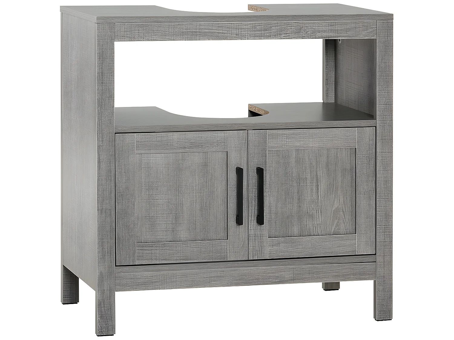 Meuble sous-vasque WALSALL aspect bois gris