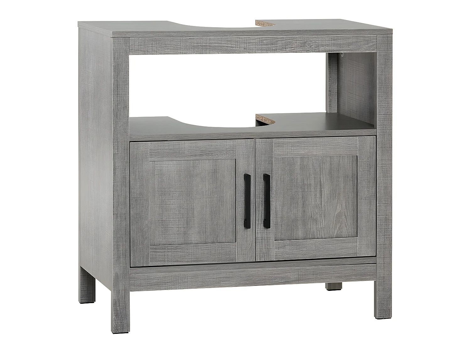 Meuble sous-vasque WALSALL aspect bois gris