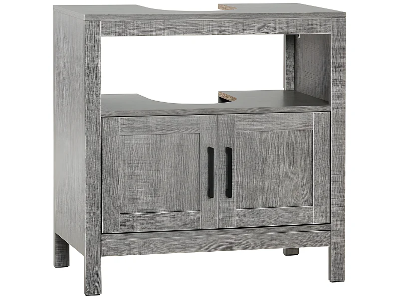 Meuble sous-vasque WALSALL aspect bois gris