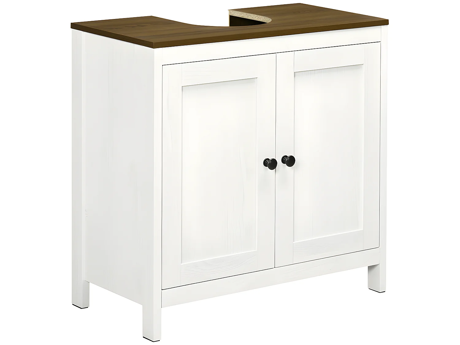 Meuble sous-vasque SORIANO blanc et aspect noyer