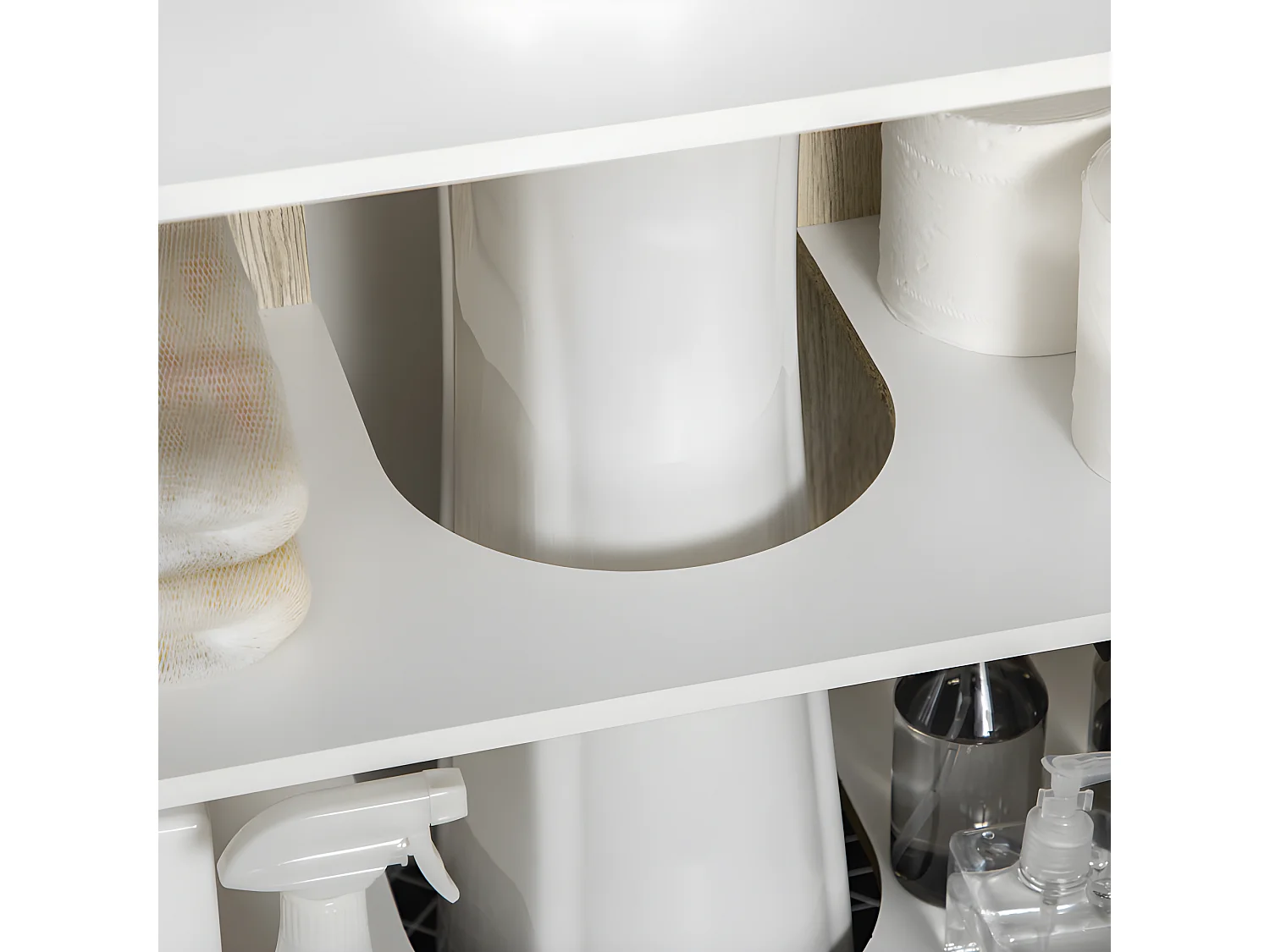 Meuble sous-vasque ELIOT aspect bois et acier noir