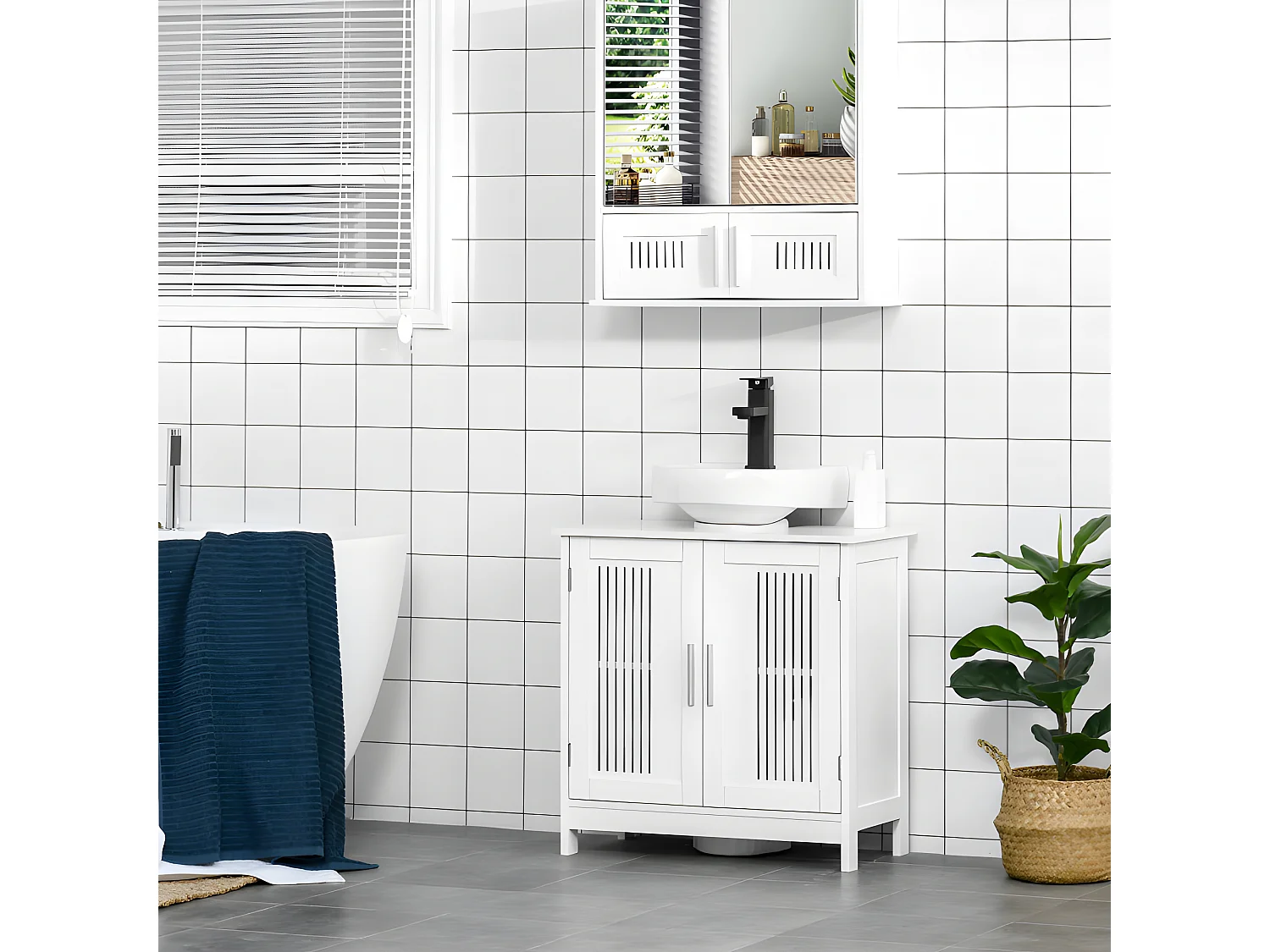 Meuble vasque WORCESTER blanc