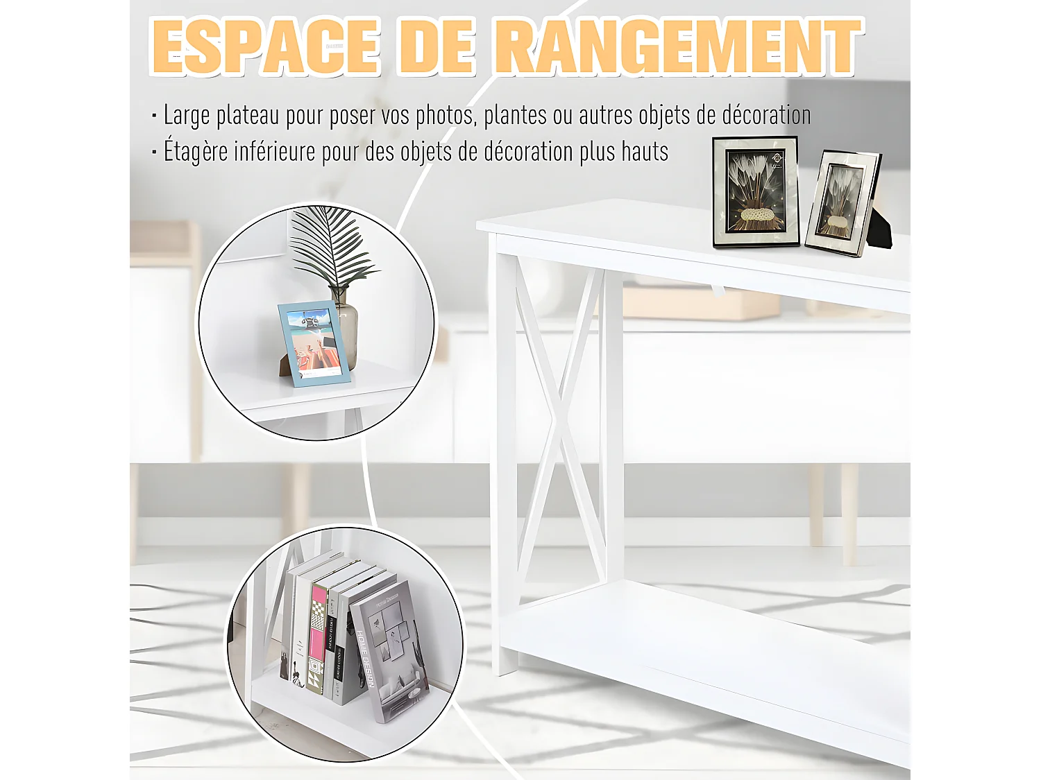 Console table d'entrée SBYR blanche