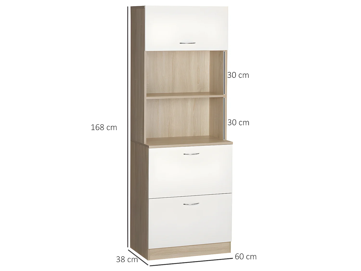 Buffet de cuisine NEWCASTLE bois et blanc