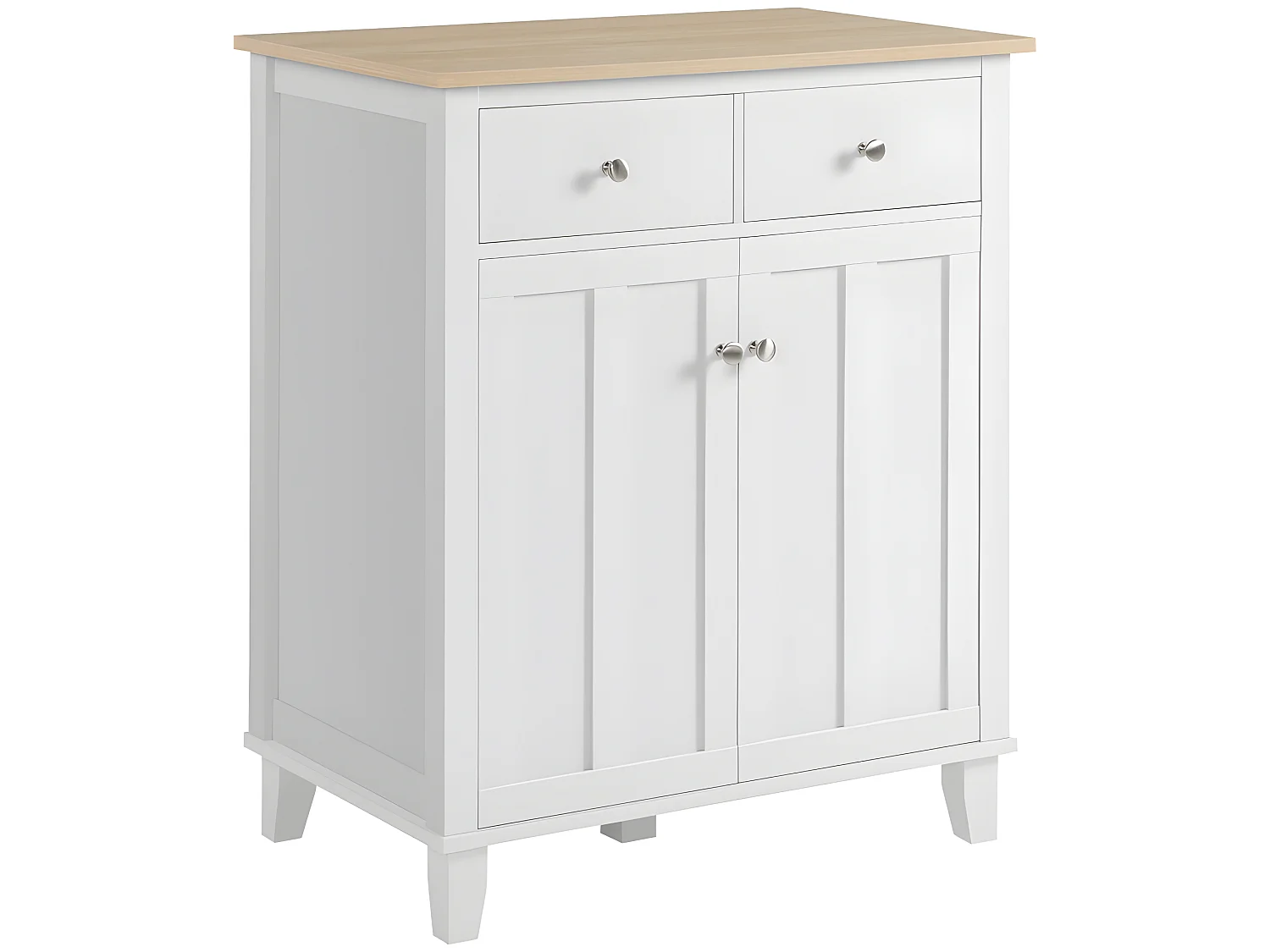 Buffet 2 portes SONIA coloris bois et blanc