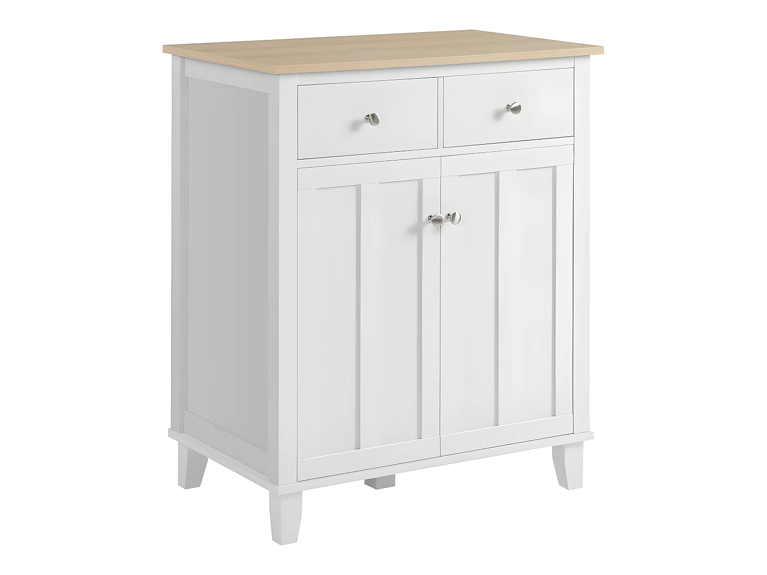 Buffet 2 portes SONIA coloris bois et blanc