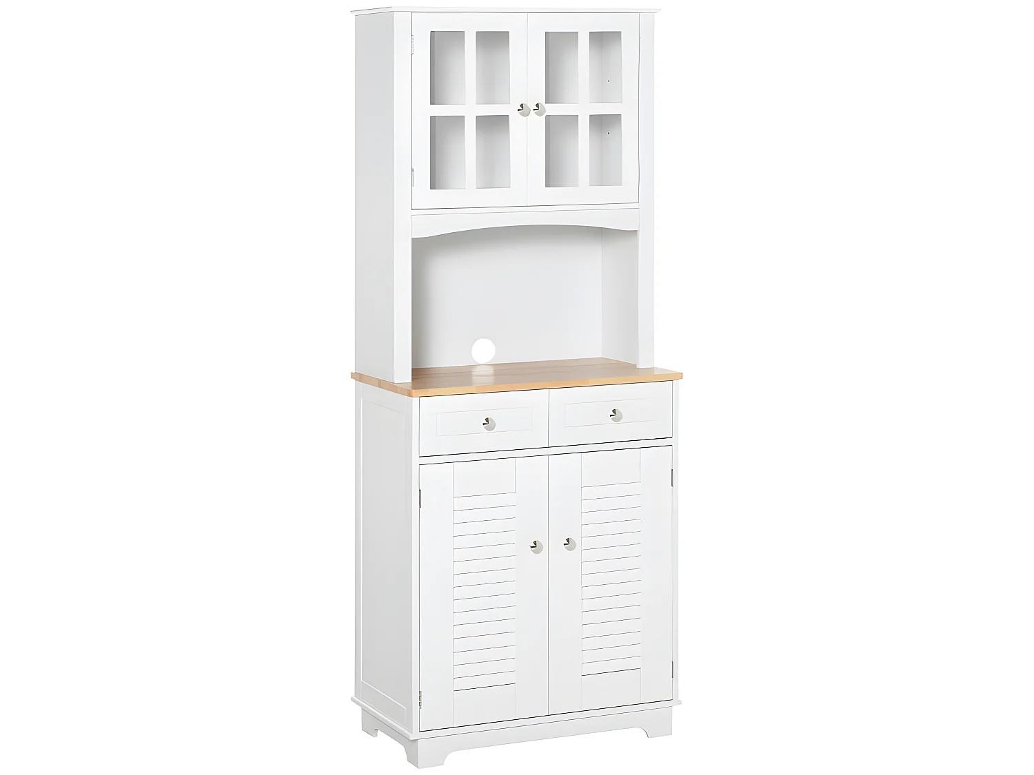 Armoire buffet de cuisine CAXIAS blanche et bois