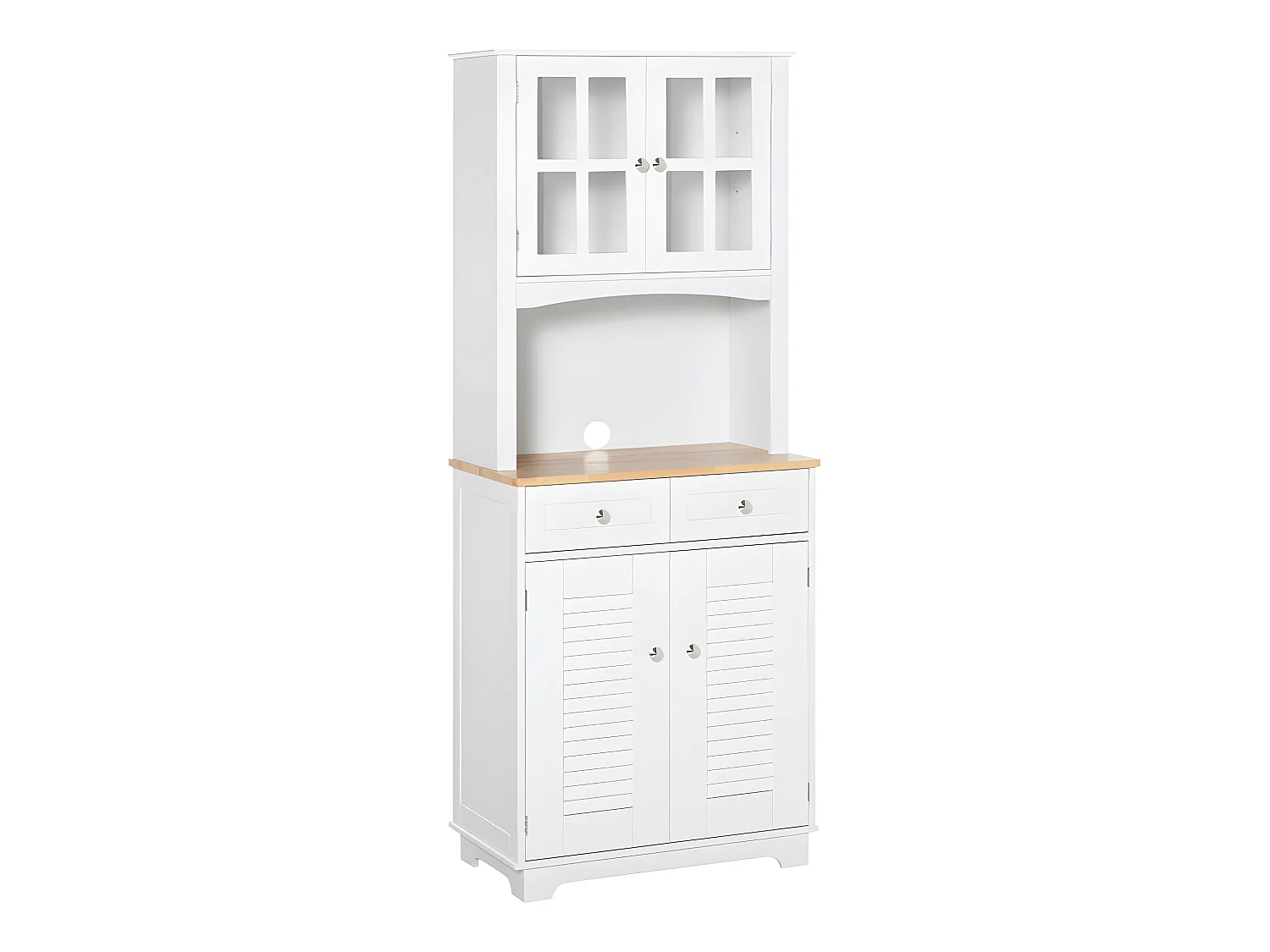 Armoire buffet de cuisine CAXIAS blanche et bois