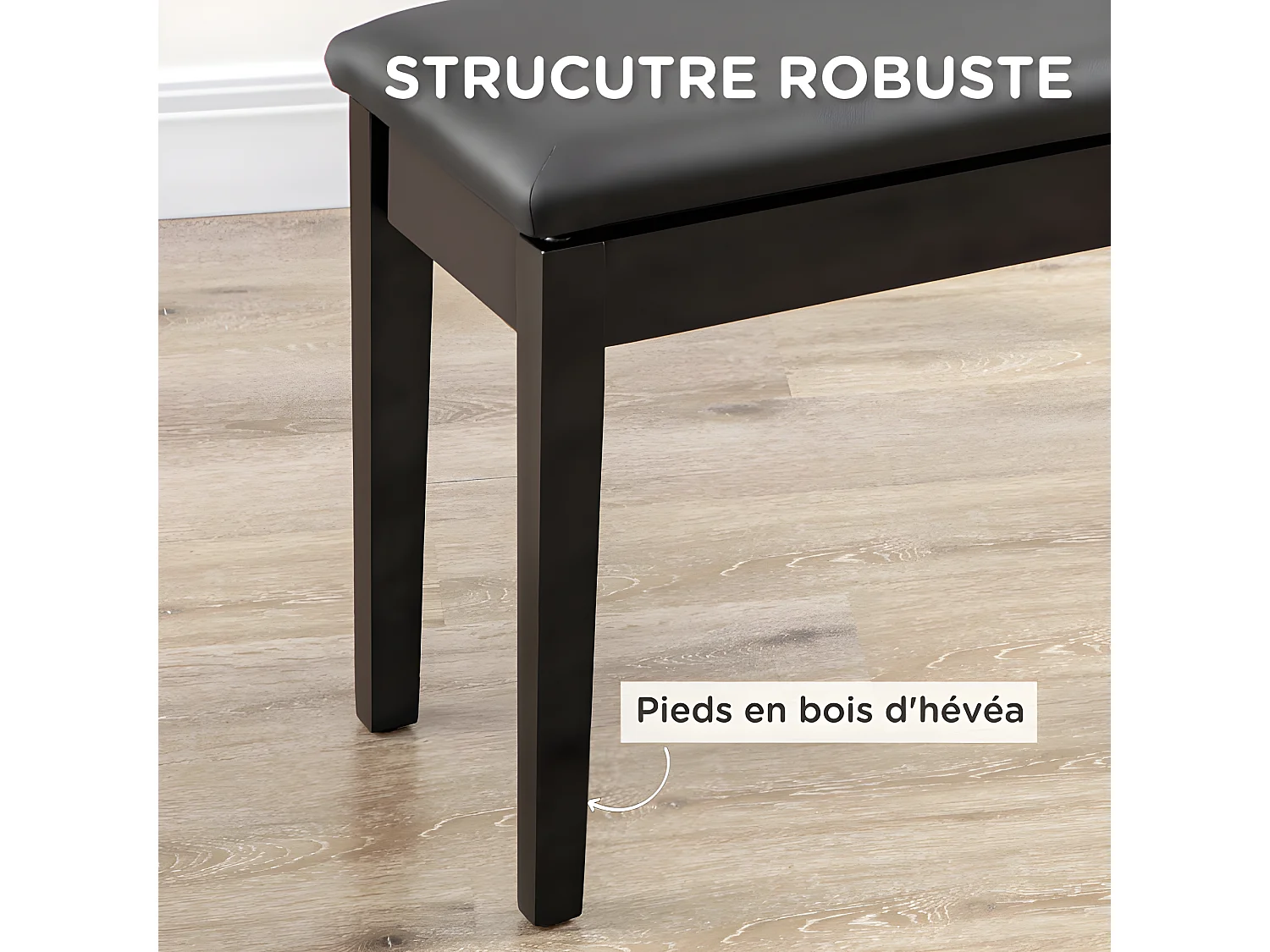 Banquette tabouret coffre CORDOUE noire