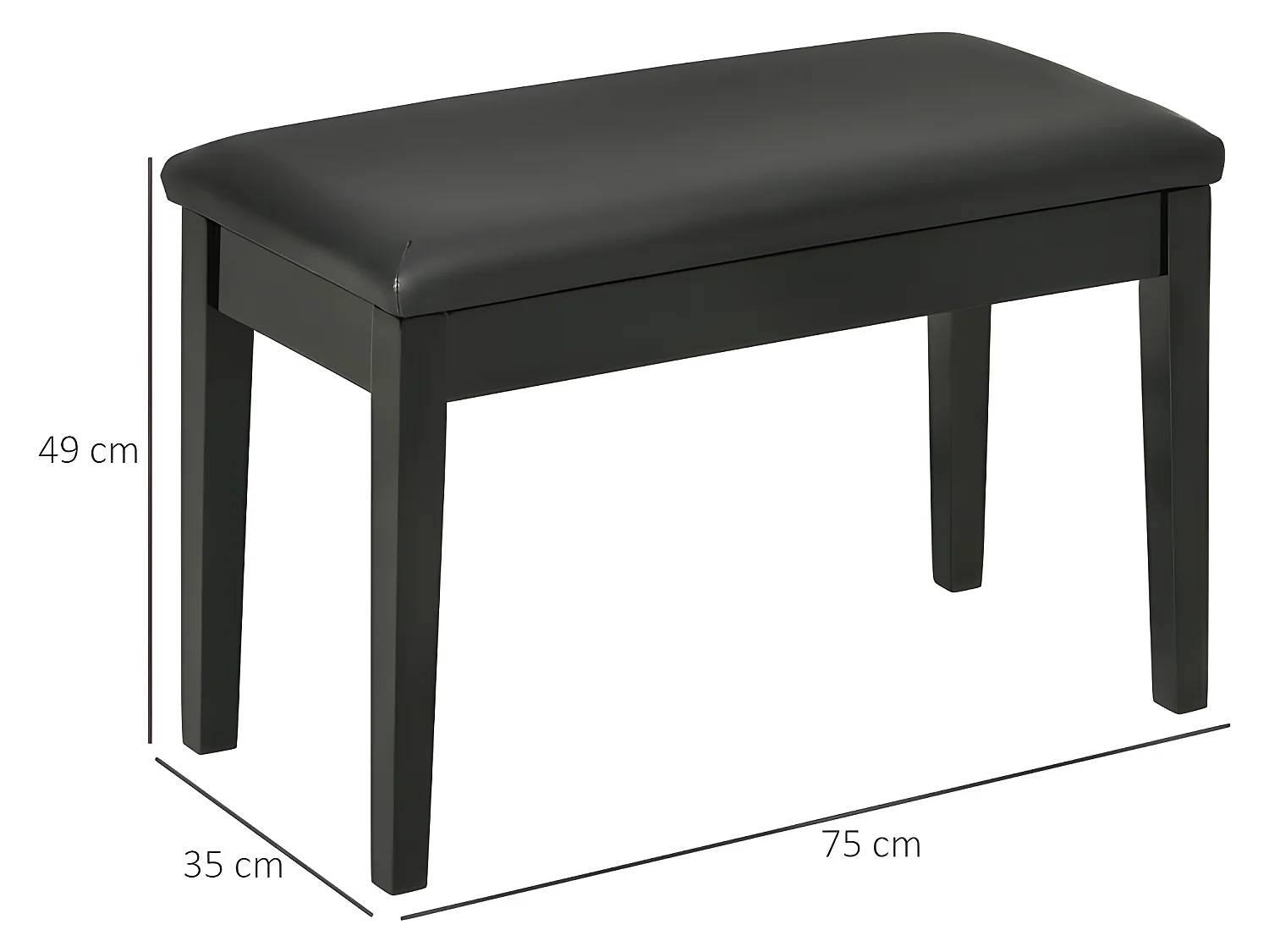 Banquette tabouret coffre CORDOUE noire
