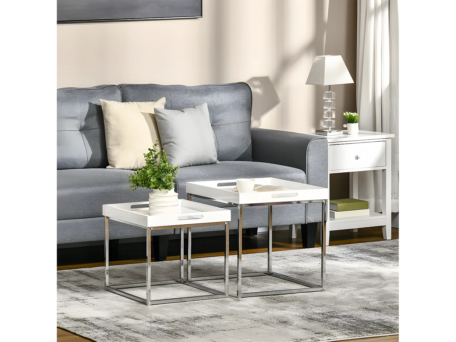 Table basse gigogne Ottawa MyCocooning blanche