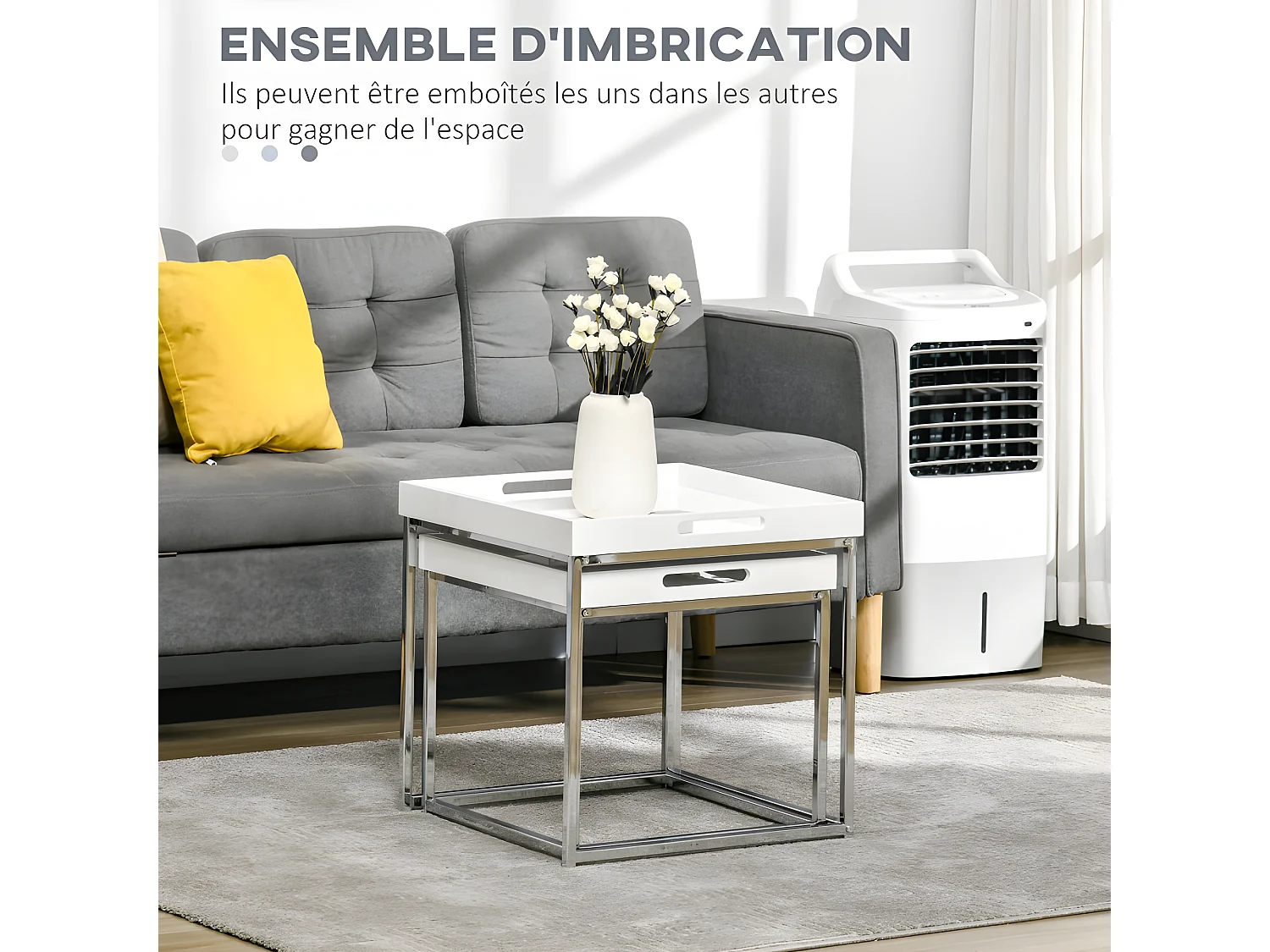 Table basse gigogne Ottawa MyCocooning blanche