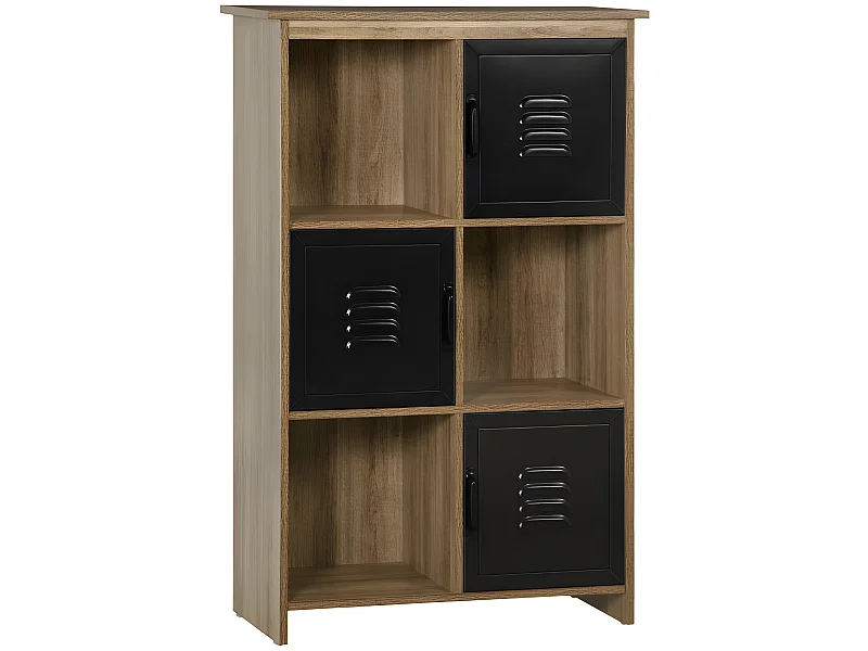 Meuble industriel CESENA bois et noir