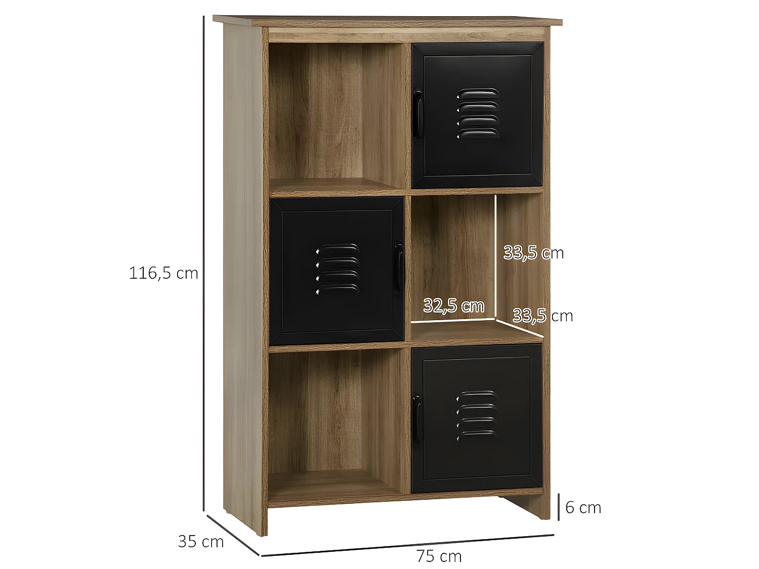 Meuble industriel CESENA bois et noir