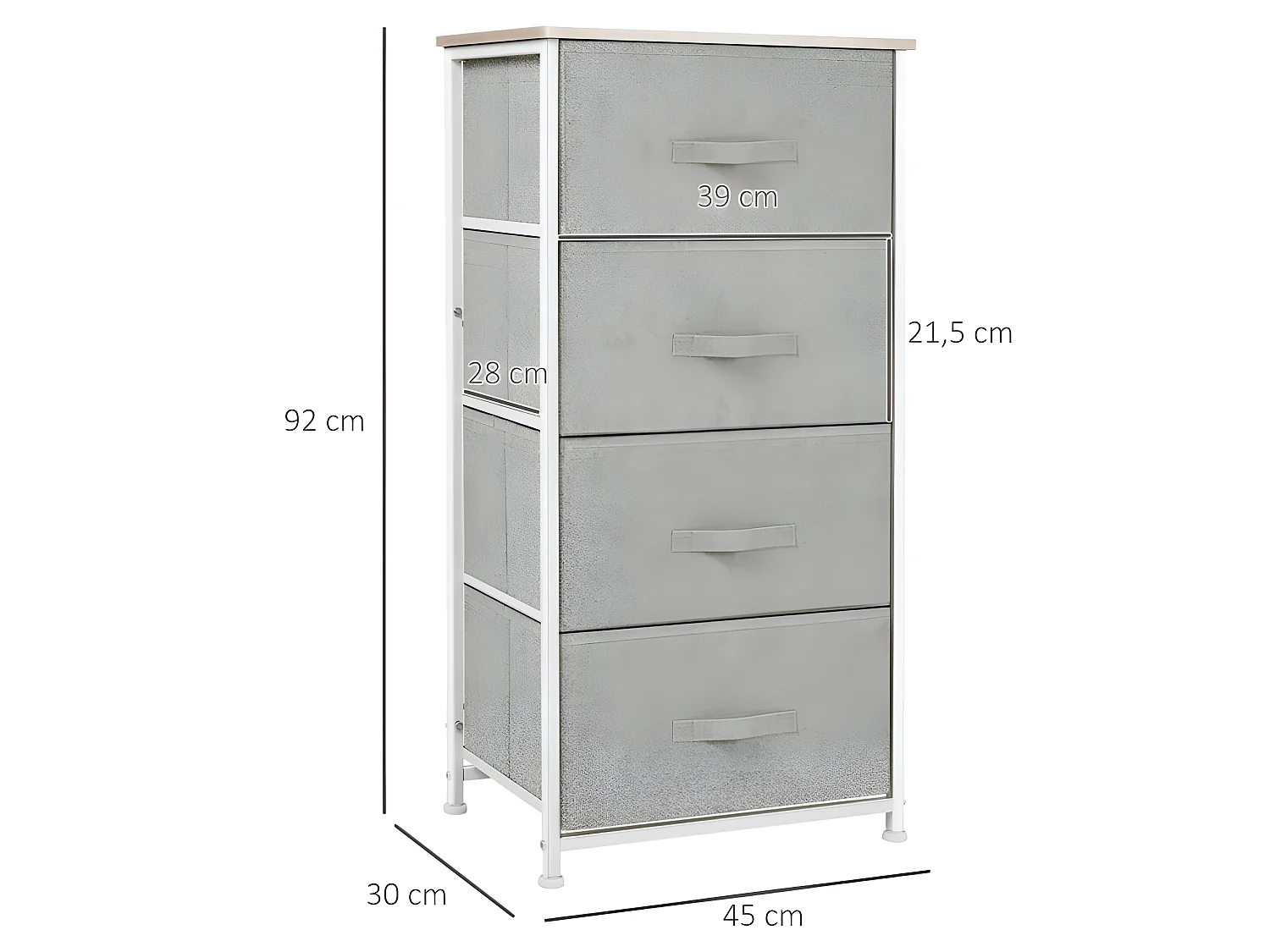 Chiffonnier en bois HYOGA gris clair