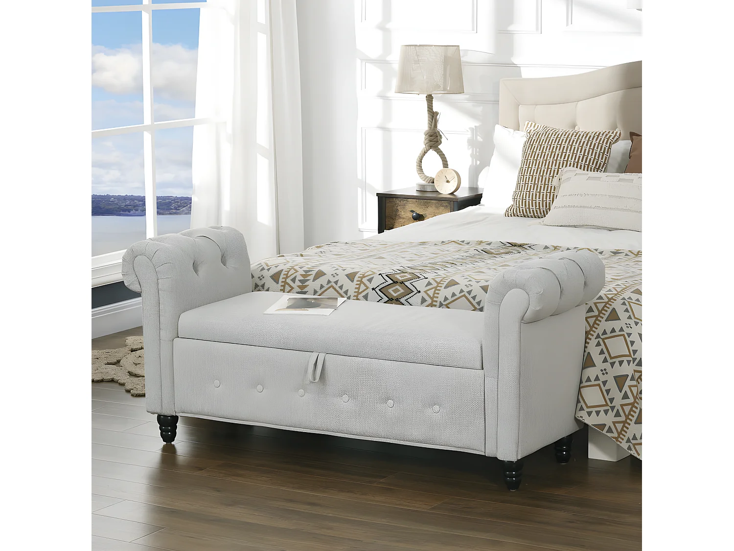 Banquette coffre MOTRIL grise