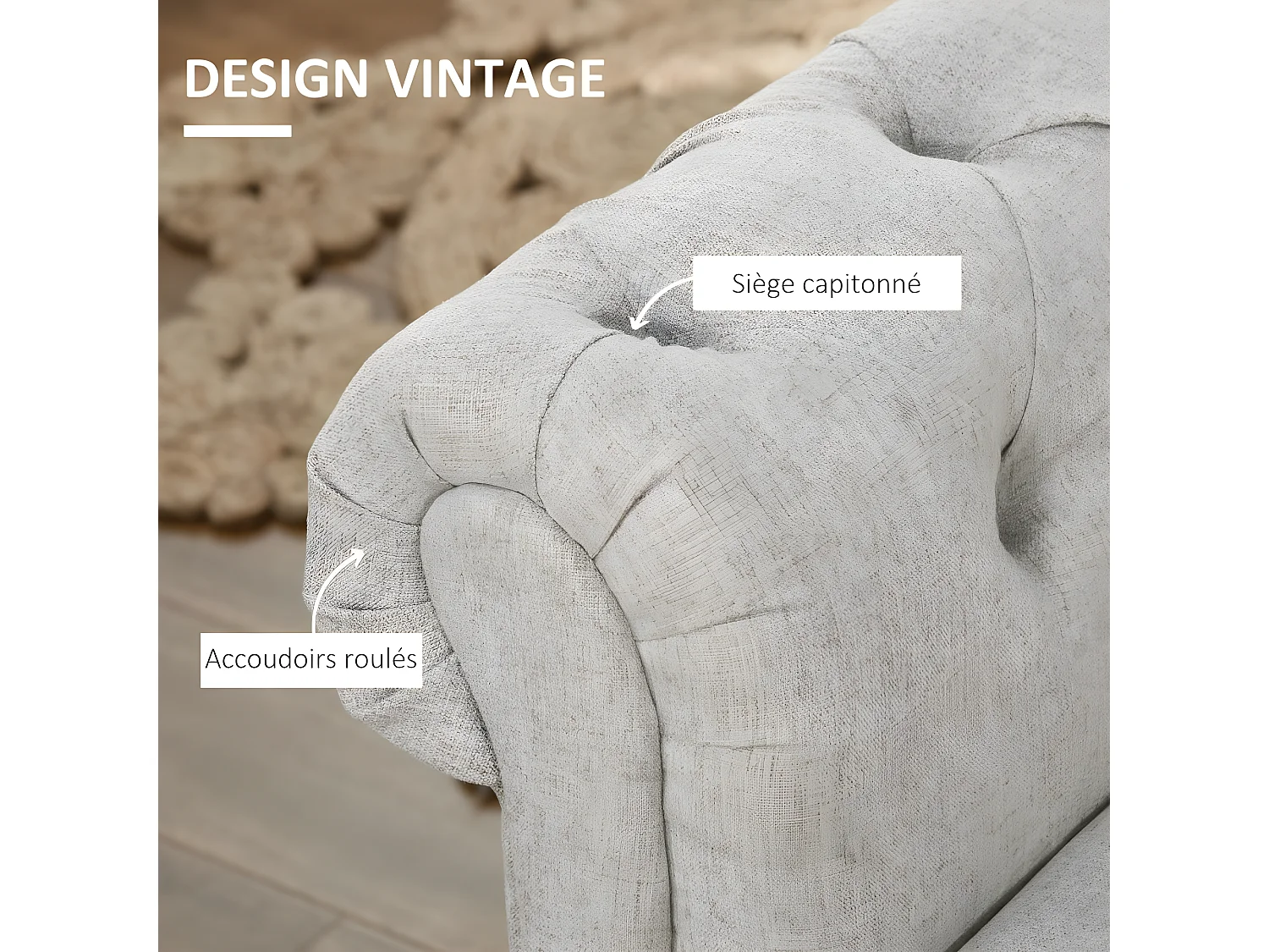 Banquette coffre MOTRIL grise