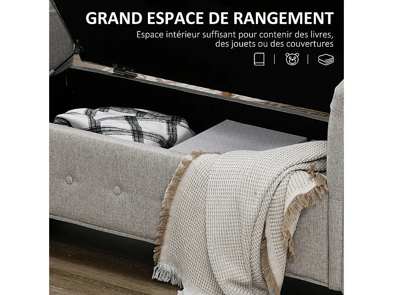 Banquette coffre MOTRIL grise