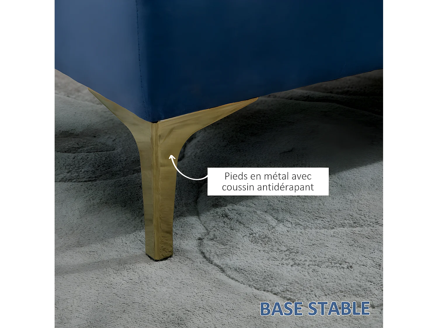 Banquette capitonnée VALLES bleu roi