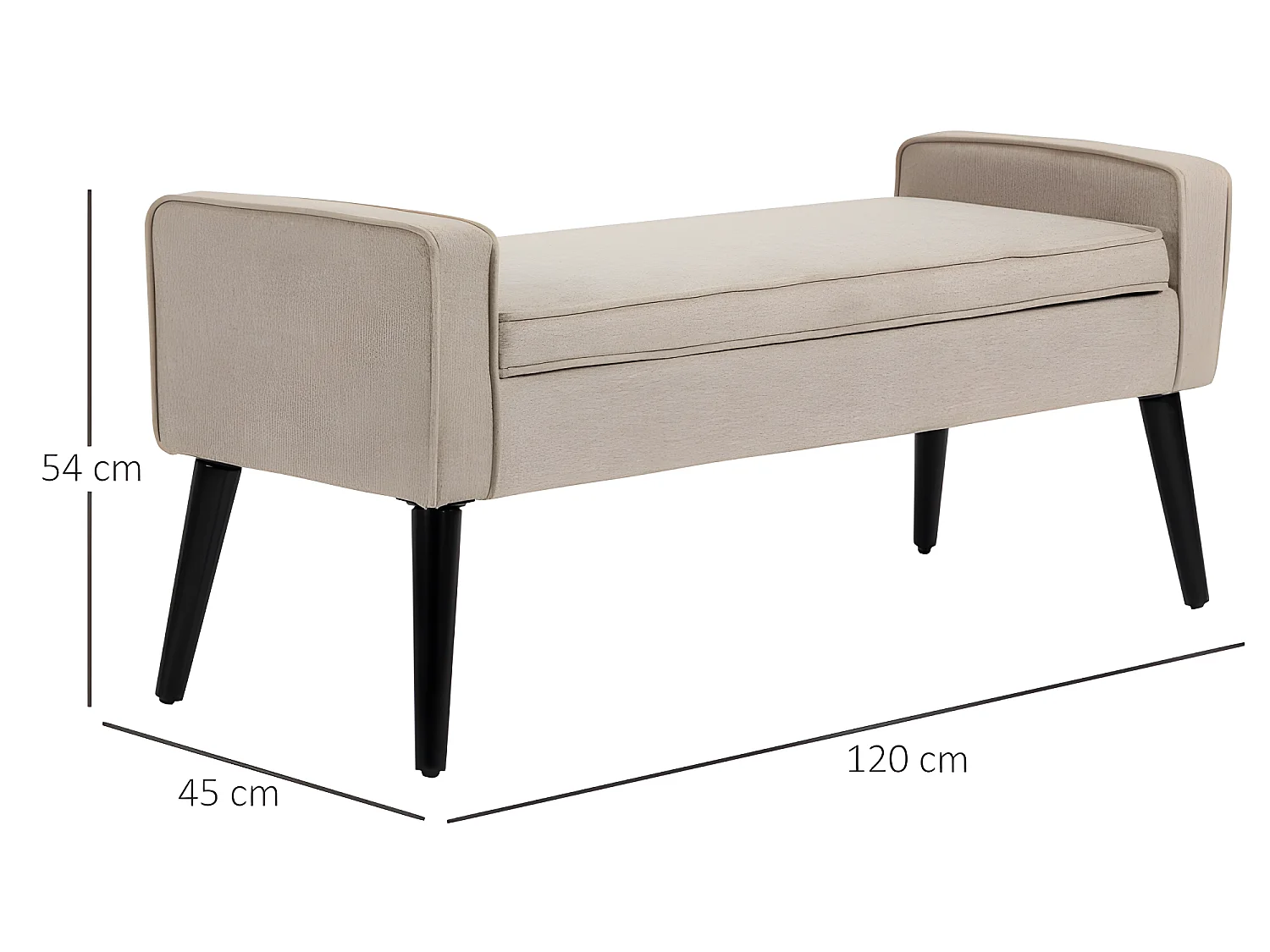 Banquette coffre de rangement CASORIA beige