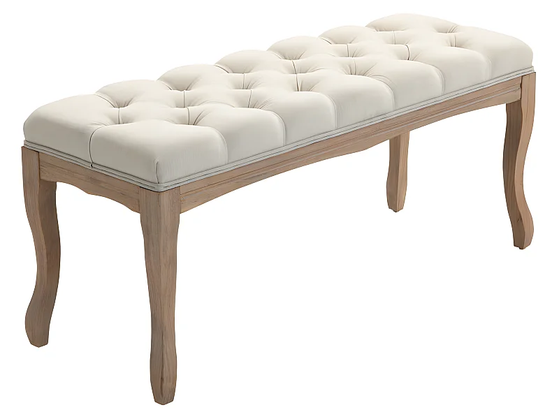 Banc banquette capitonnée HOBART beige