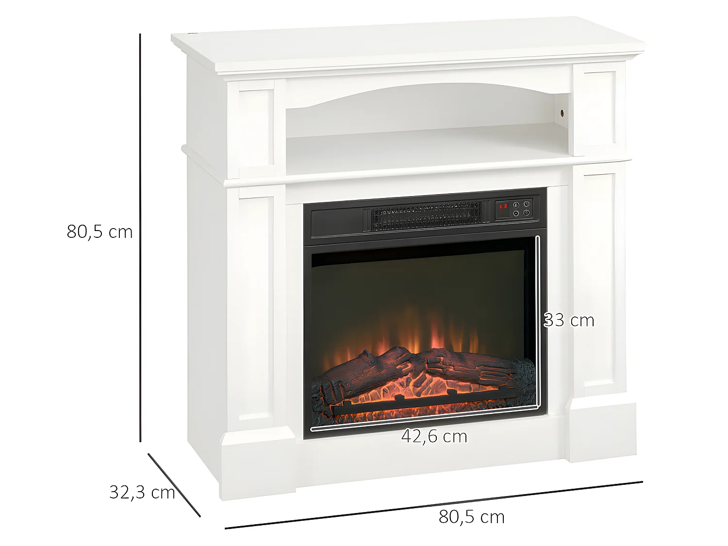 Cheminée électrique 1800W CAMILLA blanche