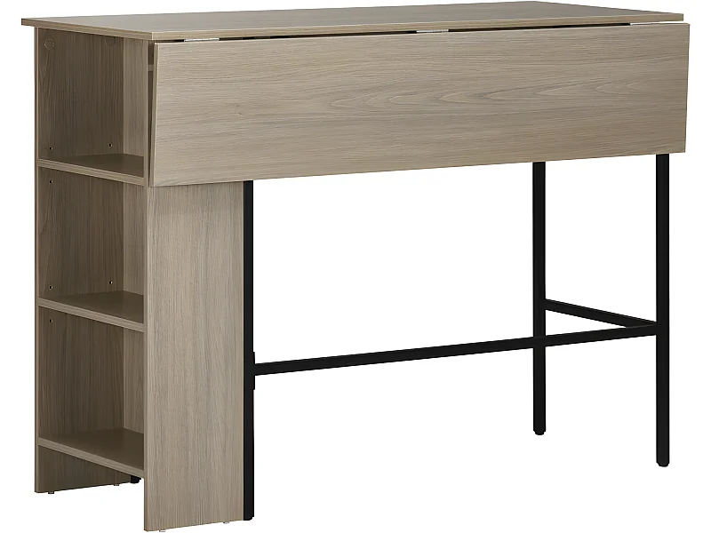 Table de bar extensible GALWAY grise et noire