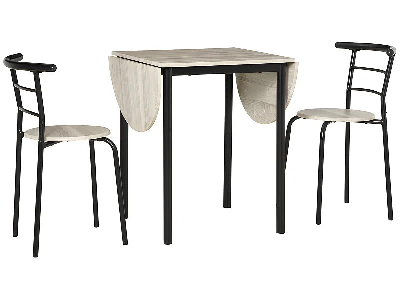 Ensemble table et chaises LAURA style industriel