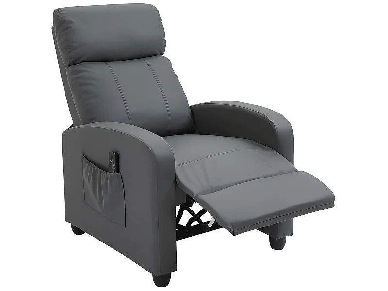 Fauteuil de relaxation massant ETIENNE gris